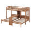 Lit superposé simple au-dessus de simple et simple avec bureau et tablettes de rangement, cadre de lit superposé triple en bois peu encombrant avec éclairage DEL-1711101338