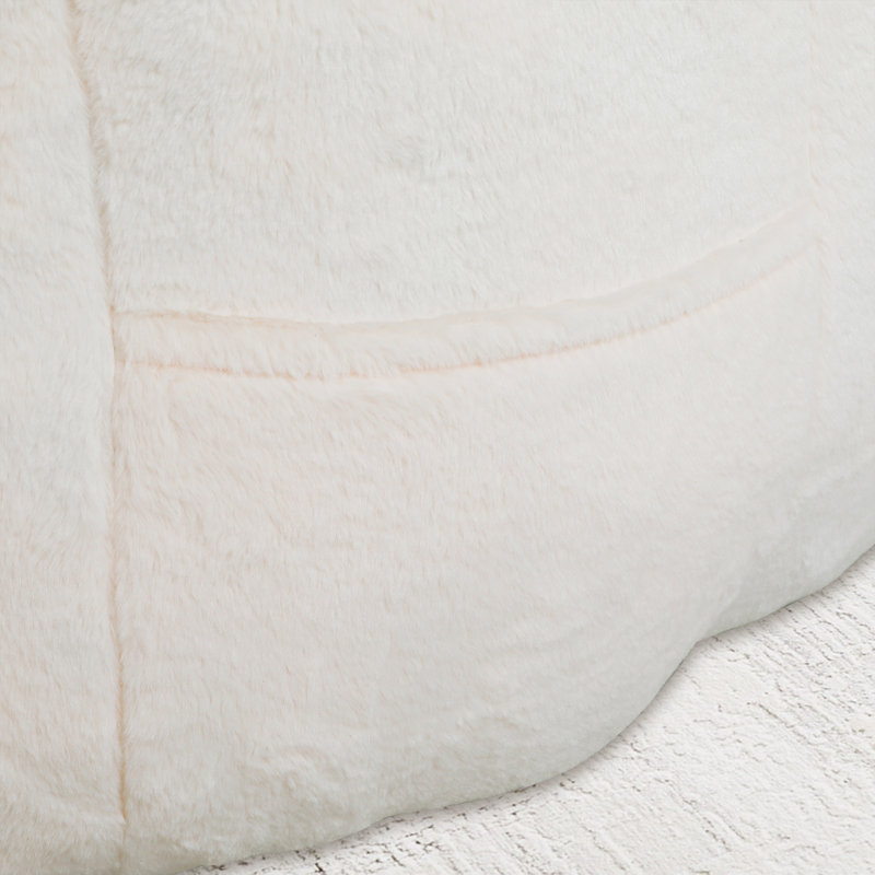 Bean Bag Chair,Tufted Lazy Sofa Comfy Chairs, Fausse fourrure blanche