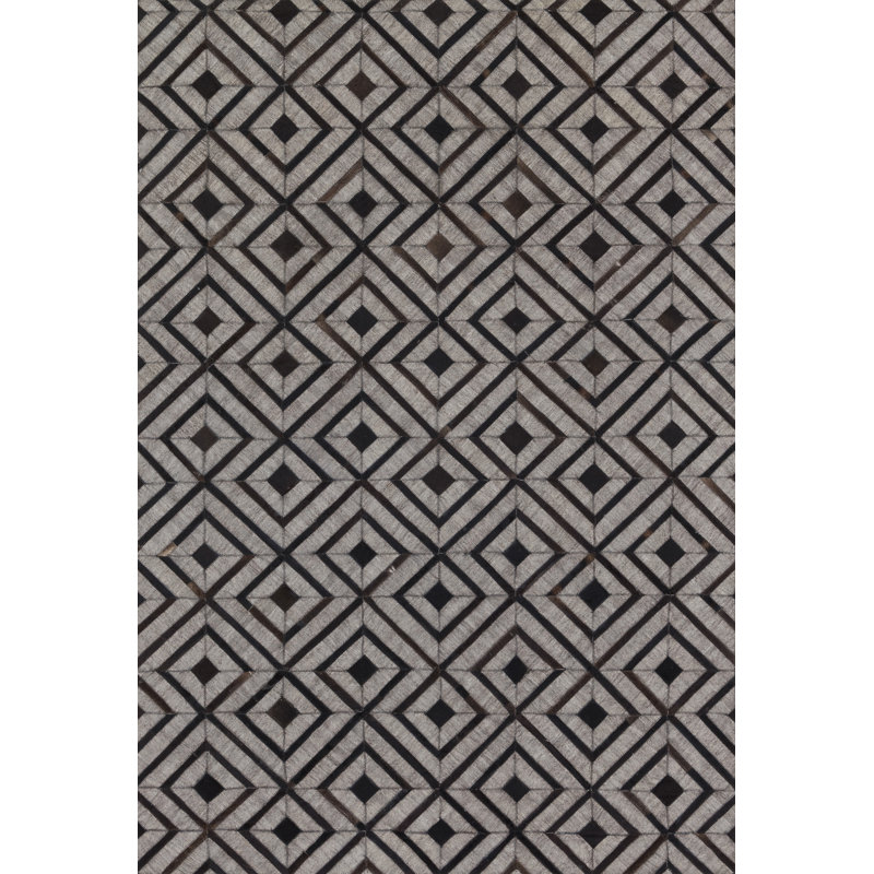 Winnett Cowhide Geometric Indoor Rug, Rectangle 7'9" x 9'9"