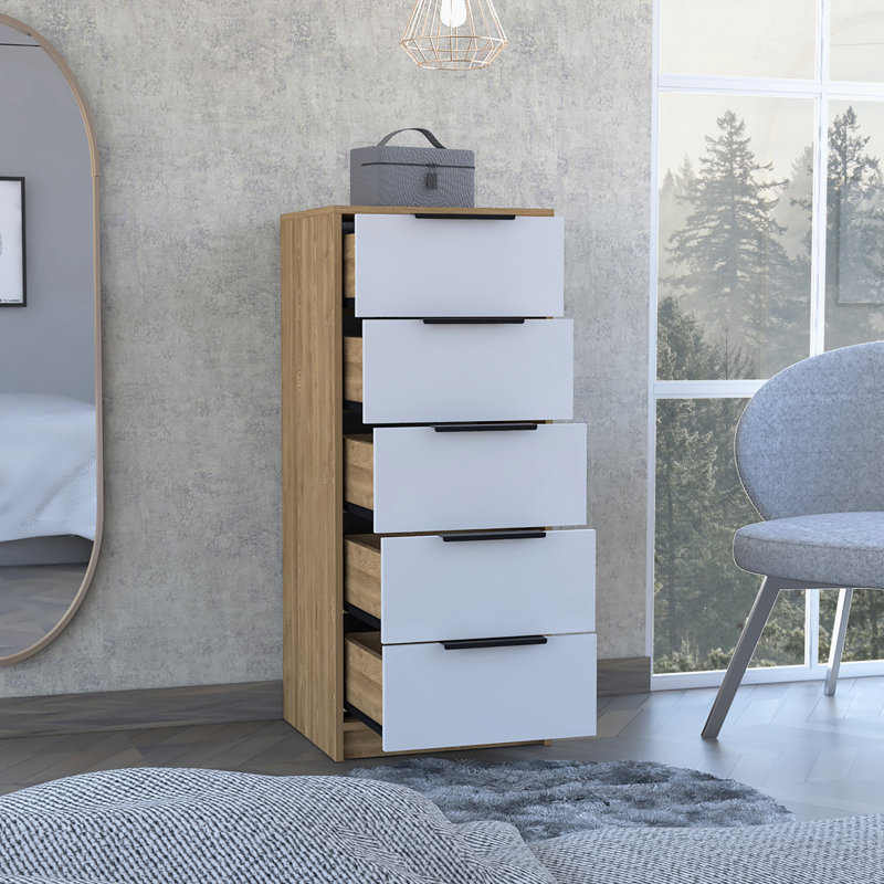 16.23'' W 5 - Drawer Dresser, Multicolor