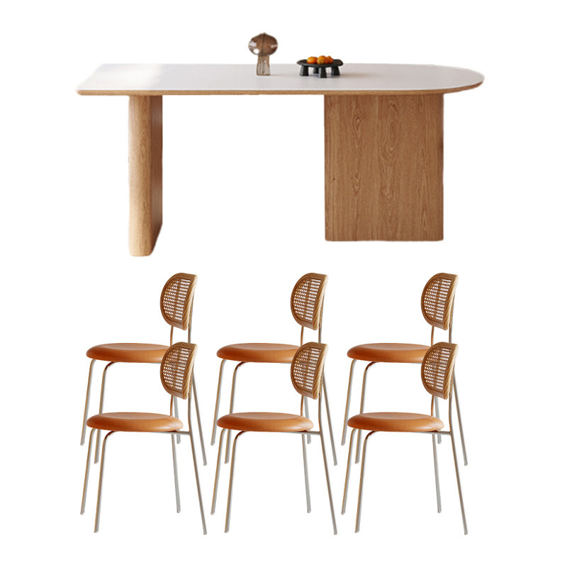 Ensemble de table de salle à manger moderne à base en bois massif, H 29,5 po x L 63 po x l 31,5 po