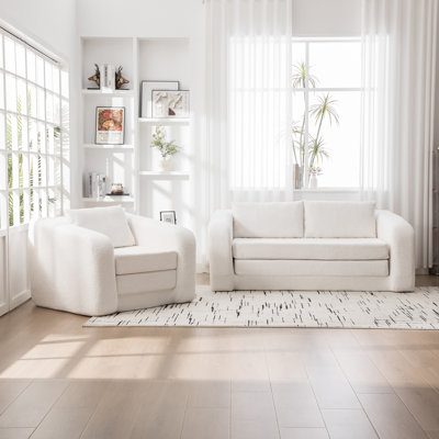 Ensemble de canapé-lit pliable 2 pièces, canapé-lit convertible en chenille désossée, lit d'appoint, chaise longue avec coussin pour appartement, salon, chambre à coucher, dortoir, chambre d'amis