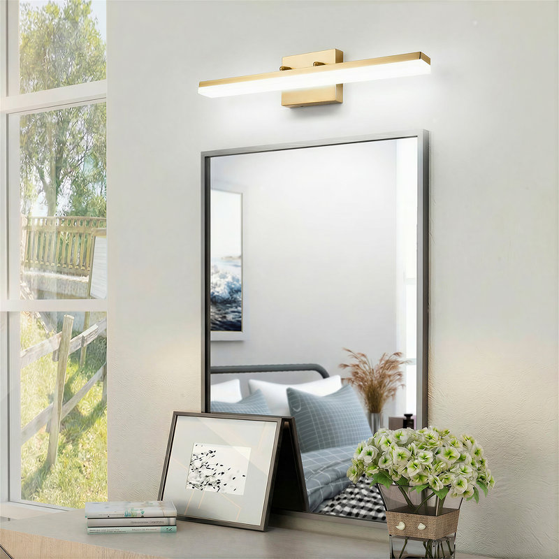 Barre d'éclairage de salle de bain 24 lumières DEL 24 W à intensité variable 24 W Alfonzia, Blanc froid 5000K, Doré