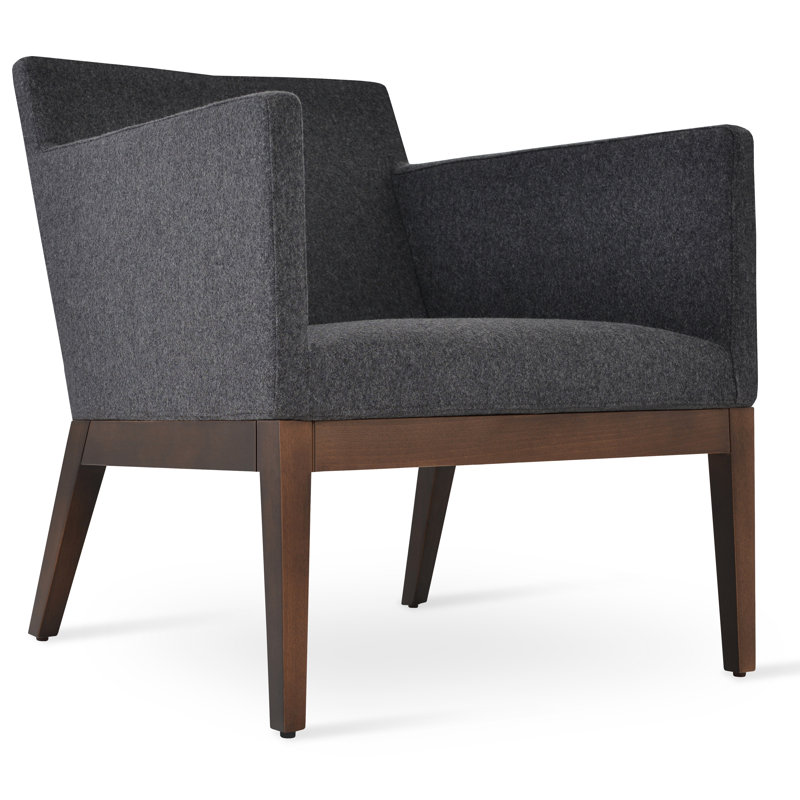 Fauteuil en bois Harpout, Gris foncé