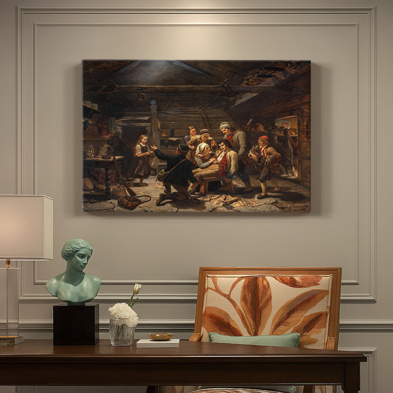 The Wounded Bear Hunter-Adolph Tidemand-Gallery Wrapped, 40 x 60