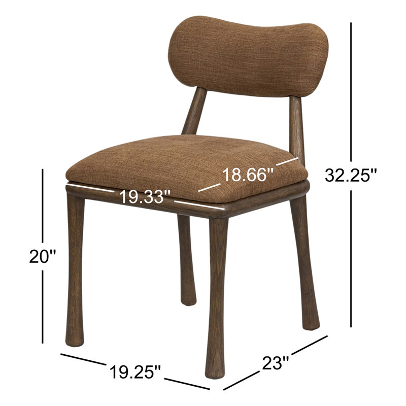 Juna Upholstered Dining Chair, Brown, Vintage Brown Oak