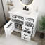 Meuble-lavabo de 36 po en MDF blanc avec comptoir en céramique, 2 tiroirs rabattables et 2 tiroirs standard, armoire de rangement autoportante à tablette réglable-660774746-660774747