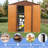 6 Ft. W Metal Workshop With Galvanized Iron & Panels Storage Shelter Frame Weather Resistance