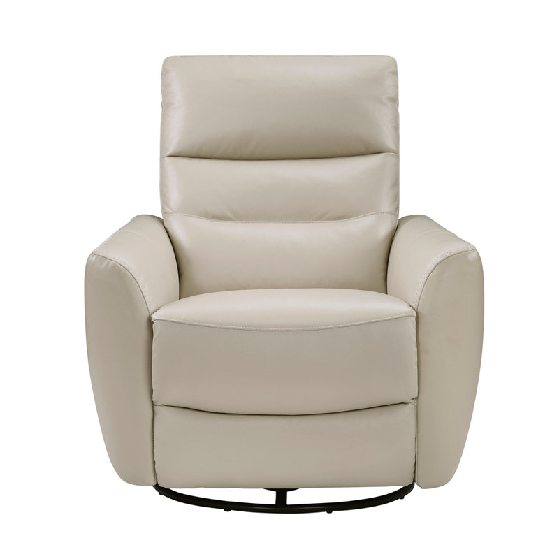 Luxueux fauteuil pivotant inclinable en cuir 1pc, Taupe