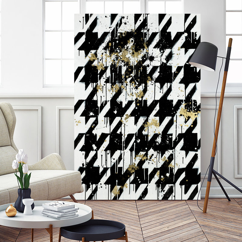 Chien doré sur toile, H 72 po x l 72 po x P 1,5 po