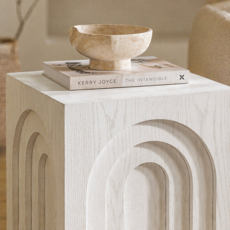Table d'appoint carrée 15,74 po, White, White, White