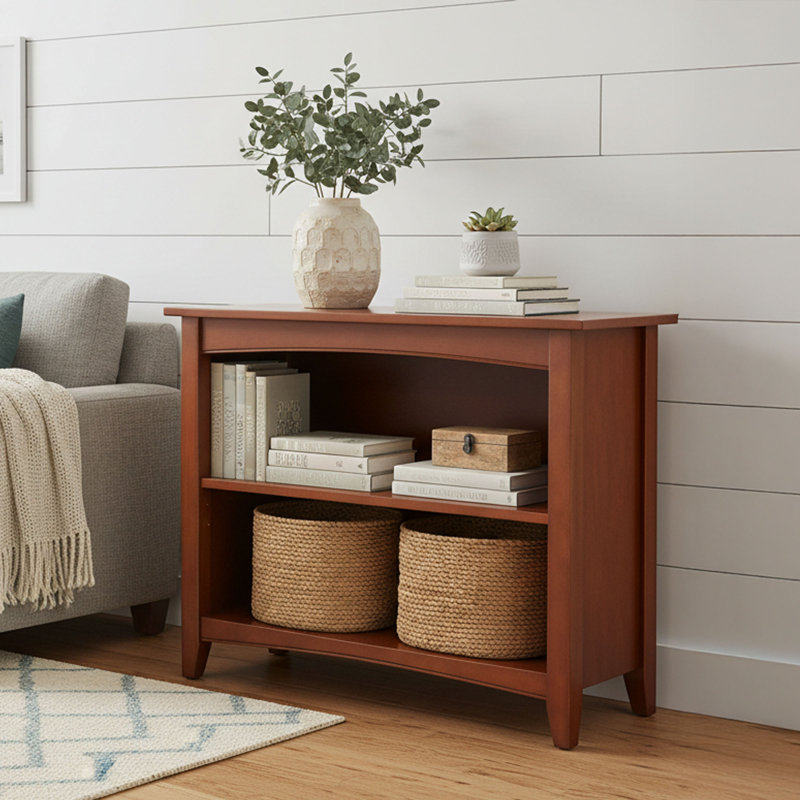 Bibliothèque de style chalet à 2 tablettes L 14 po x l 36 po x H 30 po Alaterre Furniture, Cherry