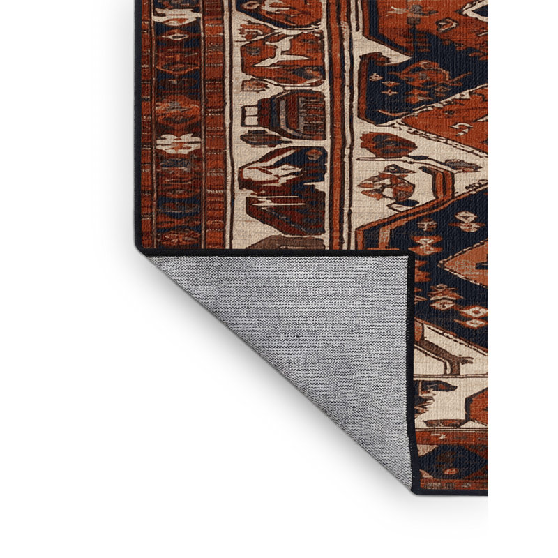 Machine Washable Turkish Black Area Rug, Square 8'