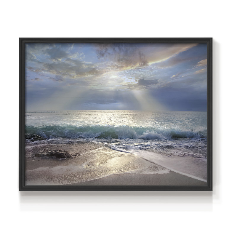 Bleu turquoise matin - reproduction encadrée, H 11 po x l 14 po, Noir, noir, noir, noir