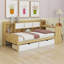 Lit de jour en L en bois avec armoires de rangement et tiroirs de rangement, lit multifonctionnel avec bureau d'étude-299498175-299498114