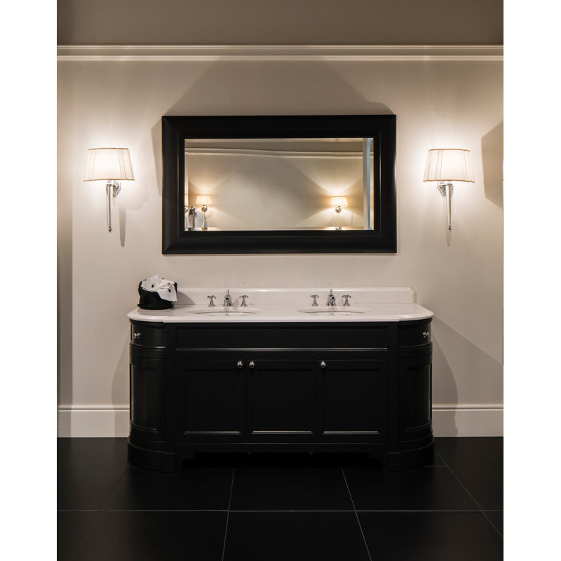 Double Season Flat Beveled Wall Mirror, Dark Gray