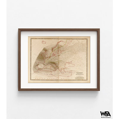 Hyétogramme ou totaux de pluie pour l'Europe par cartes rétro, affiche de pluie Vintahe, impression de carte de l'ancienne Europe, salle de classe de géographie européenne