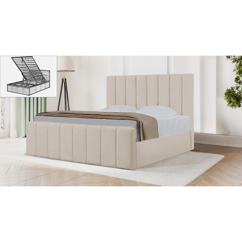 Bandzul Storage Bed, UK King  150 x 200 cm, Cream