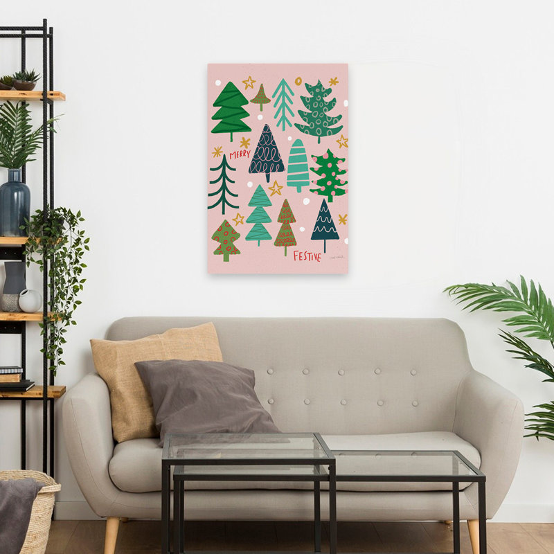 Winter Fun IV - Blue Christmas Trees, H 24 po x l 16 po