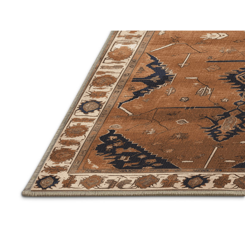 Tapis brun lavable à la machine, Rectangulaire 2 pi x 3 pi