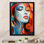 Portrait de femme cubique chromatique II sur toile