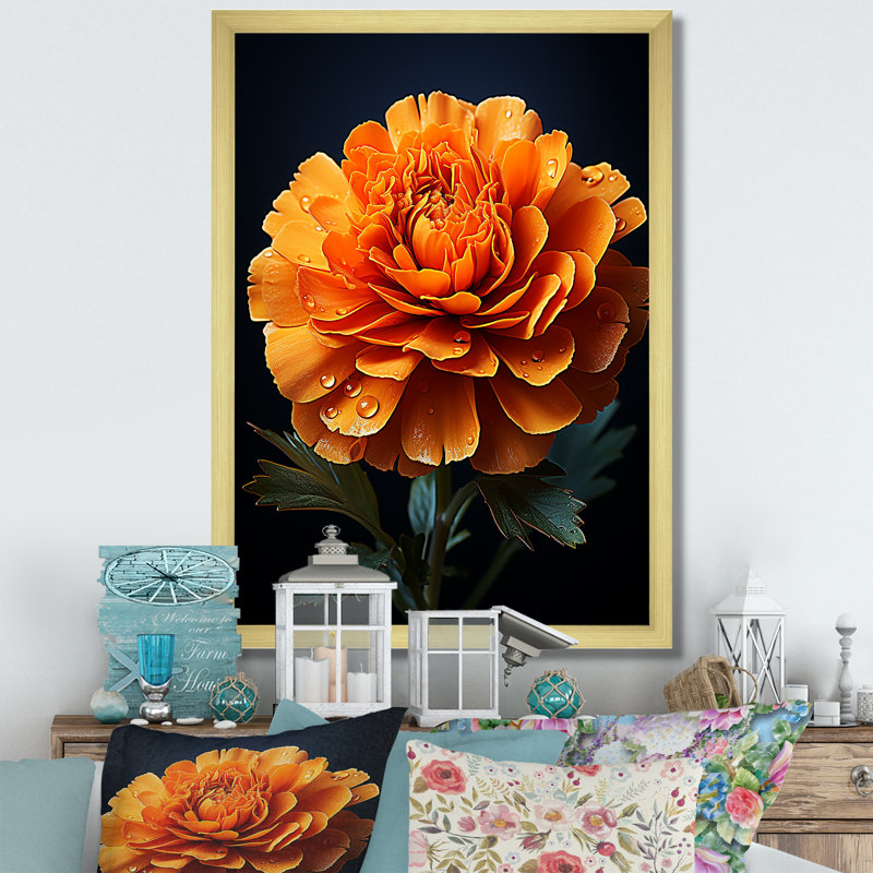 " Gold Marigold Radiant Marigold An ", 44" H x 34" W x 1.5" D, Gold Picture Frame