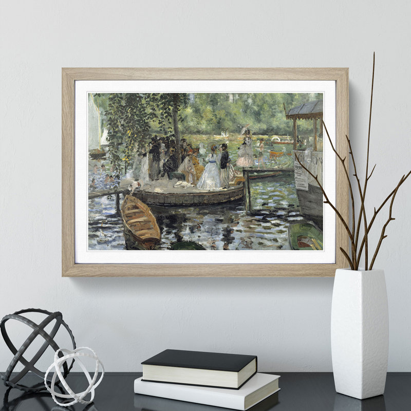 La Grenouillere by Pierre-Auguste Renoir - Picture Frame Painting, Oak Framed, 27cm H x 36cm W x 2cm D