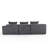 Modular Corduroy Sectional Sofa, 3-Seat All-Foam Compressed Couch, Deep Seating Low-Profile, Dark Gray, 111.4" W x 40.7" D x 23.6" H. 33005-3-2095918634