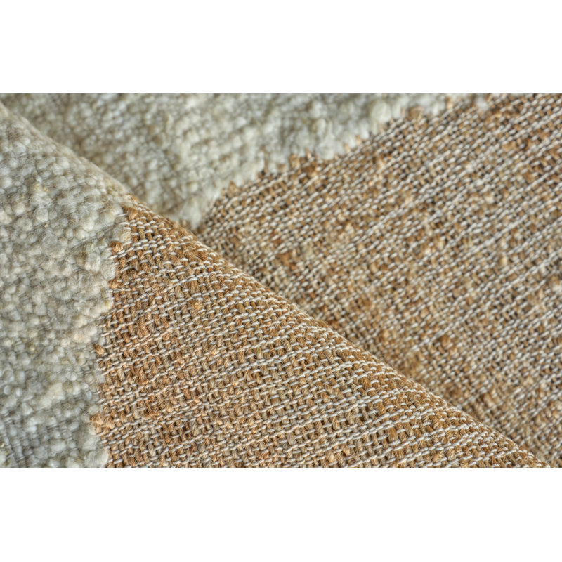 Pompano flatweave Wool/Jute Ivory/Beige Area Rug, 12'X15'