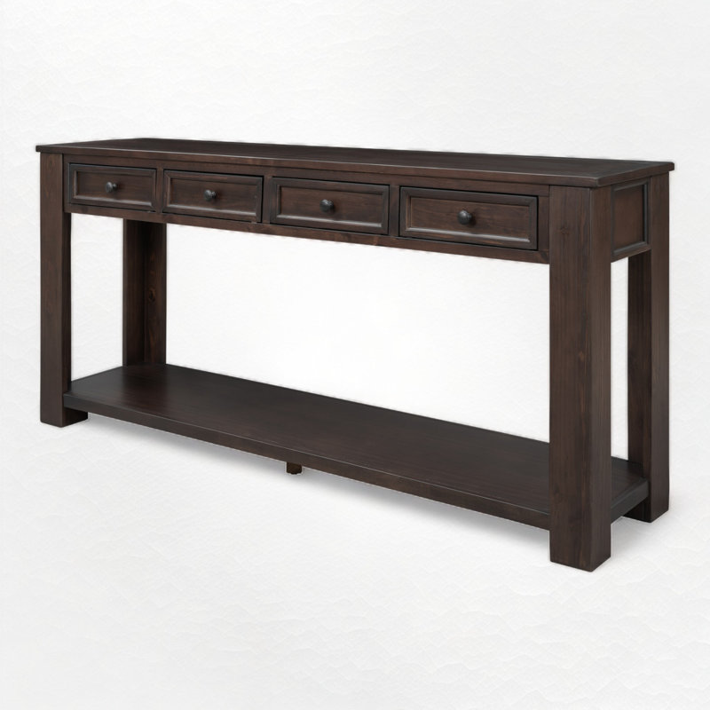 Hagberg Console Table Sofa Table with Storage Drawers and Bottom Shelf for Entryway Hallway,Entryway Table, Brown