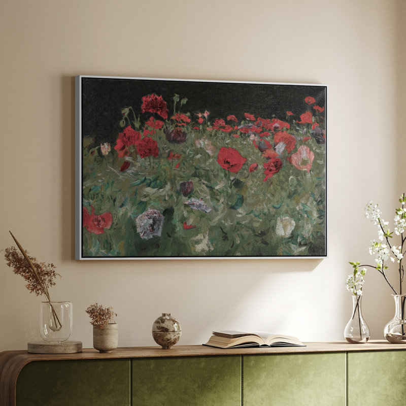 Botanique rétro - XCV, Toile avec cadre blanc, H 27 po x l 41 po x P 2 po