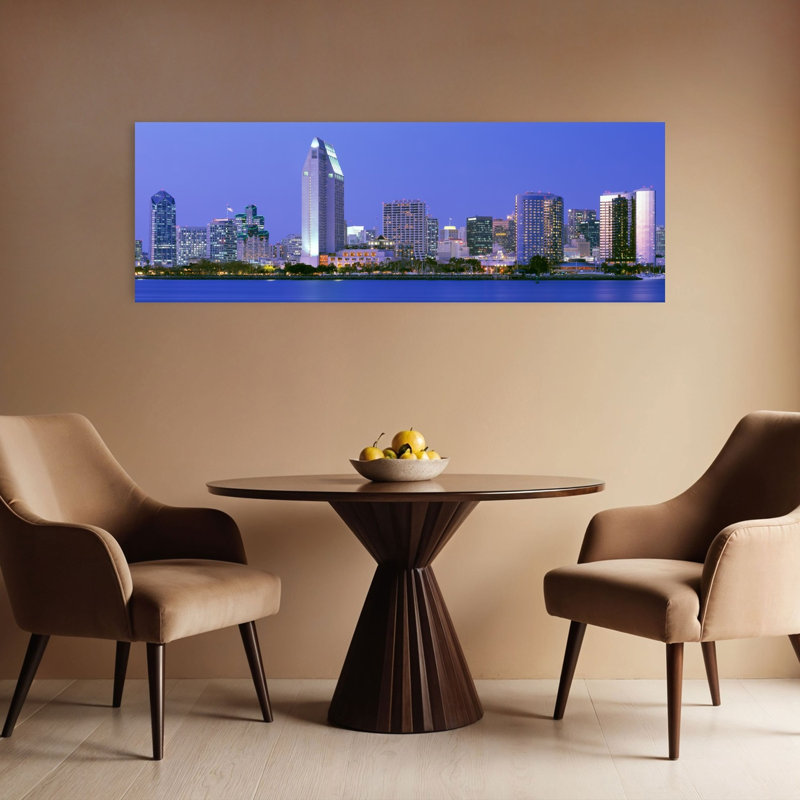 Skyline, San Diego, Californie, États-Unis, architecture contemporaine, art mural, H 16 po x l 48 po