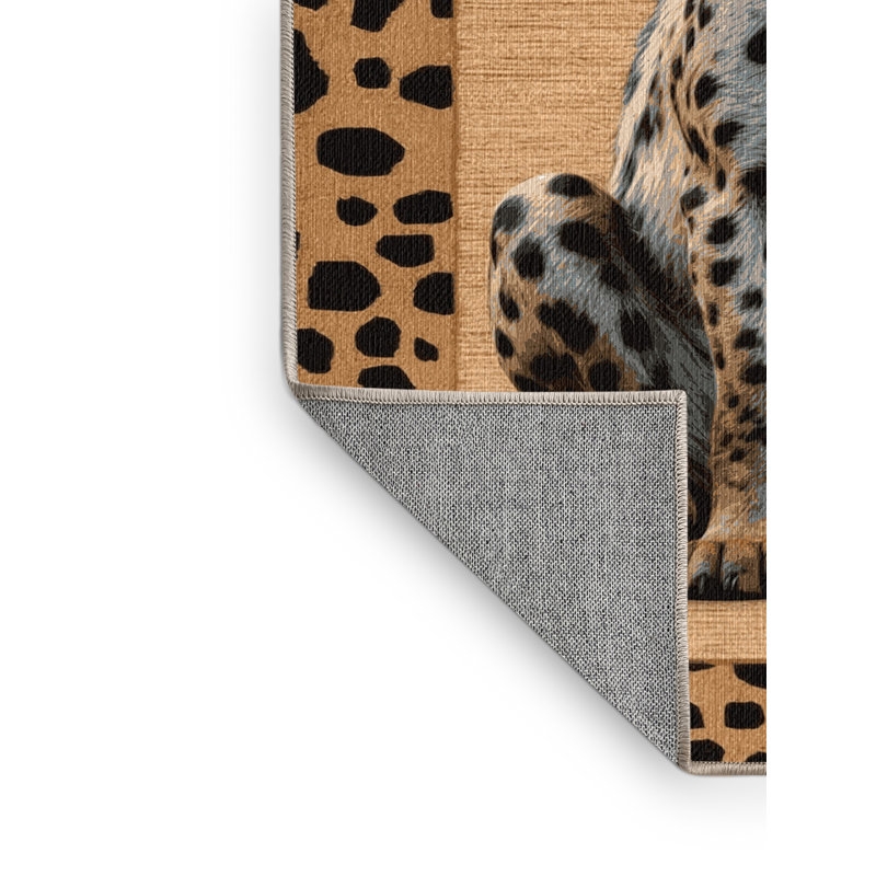 Washable Spotted Hyena Wildlife Area Rug, Runner 2' x 4'