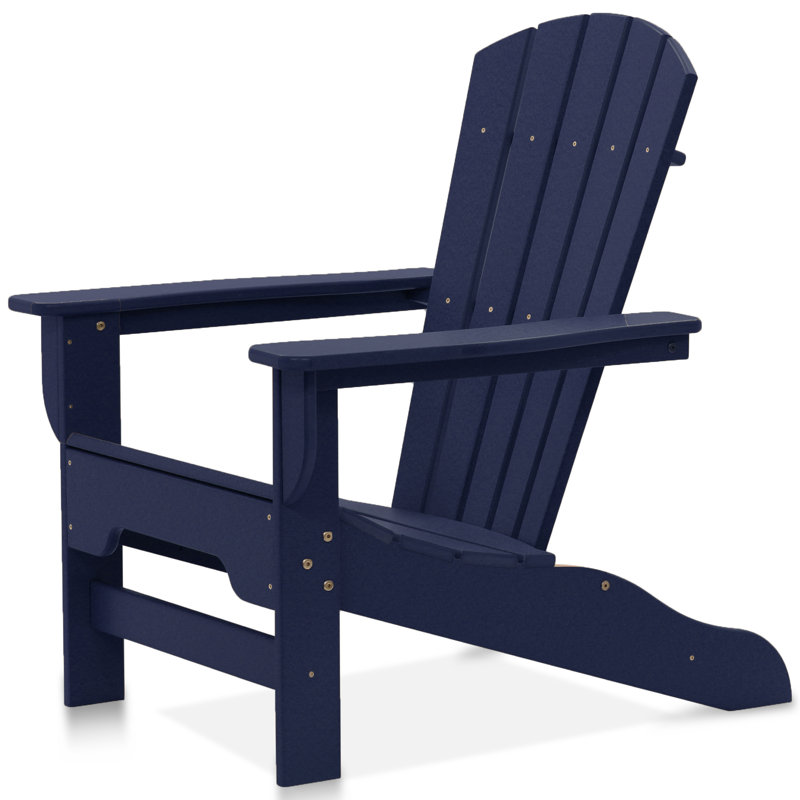 Chaise Adirondack en plastique / résine Willene, Bleu marine