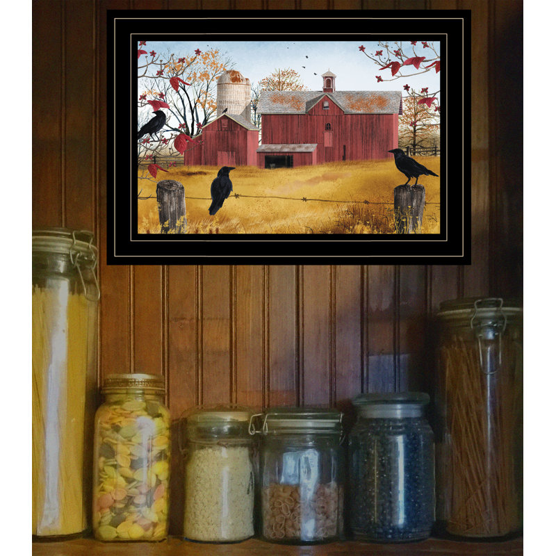 «Autumn Gold» par Billy Jacobs - Reproduction d'art sur papier encadrée, Noir