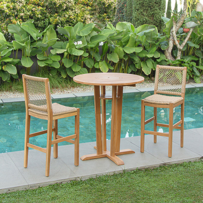 Sierra 3-Piece Teak Outdoor Bistro Set