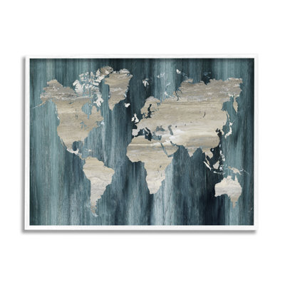 " Rustic Grain Patterned World Map Country Shapes " by Nan