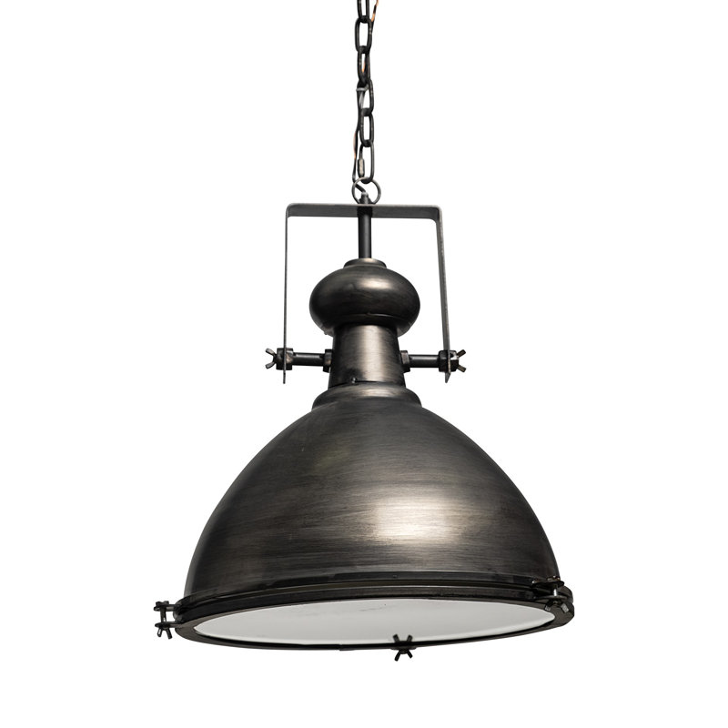 Luminaire suspendu en forme de dôme à 1 lumière Althoff, Gris foncé