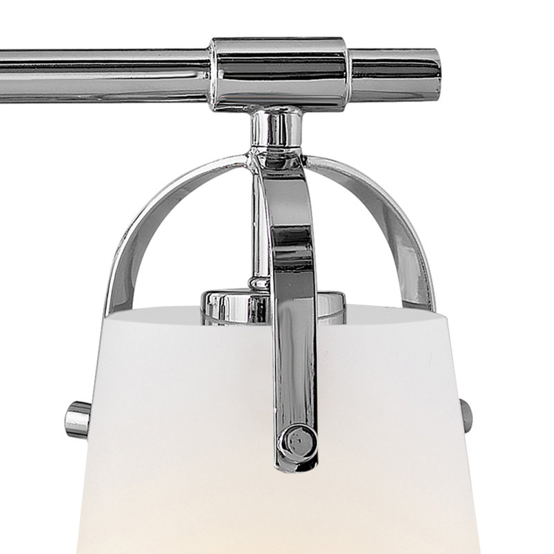 Hinkley Foster 3-Light Bath Vanity with Etched Opal Shades, Silver