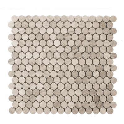 Carrara 0.75"" x 0.75"" Marble Penny Round Mosaic Wall & Floor Tile -  Matrix Stone USA, WOMM34ROU-H