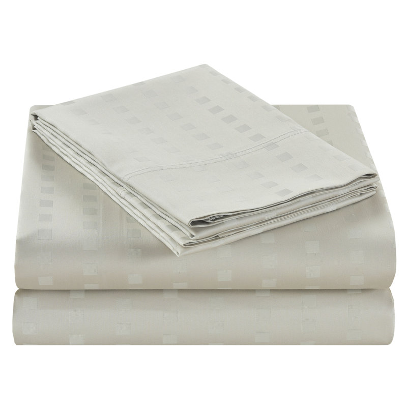 Ensemble de draps en satin de coton de qualité égyptienne 1200 fils , Ensemble de draps pour très grand lit californien