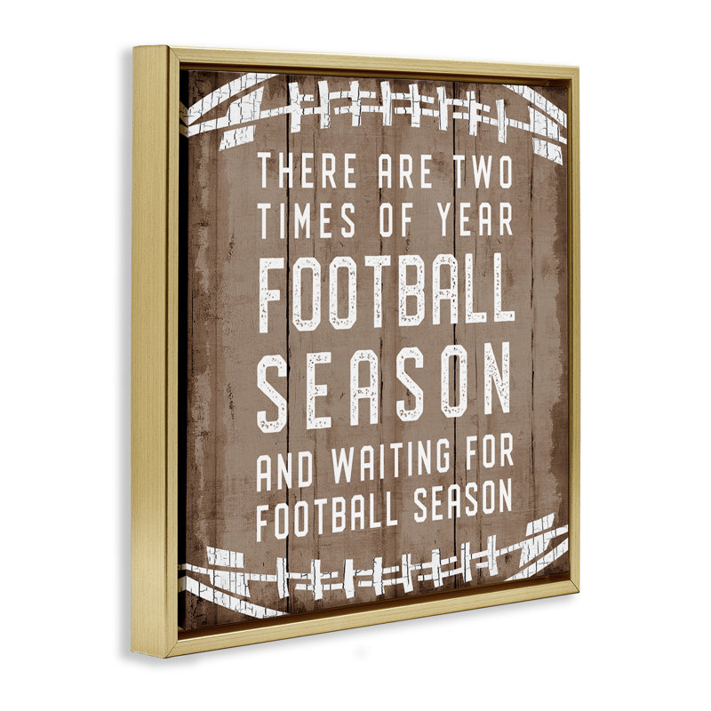 Temps de l'année saison de football, Cadre flottant métallique doré, H 18 po x l 18 po