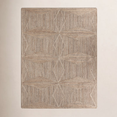 Knox Beige Hand-Woven Geometric Jute Rug