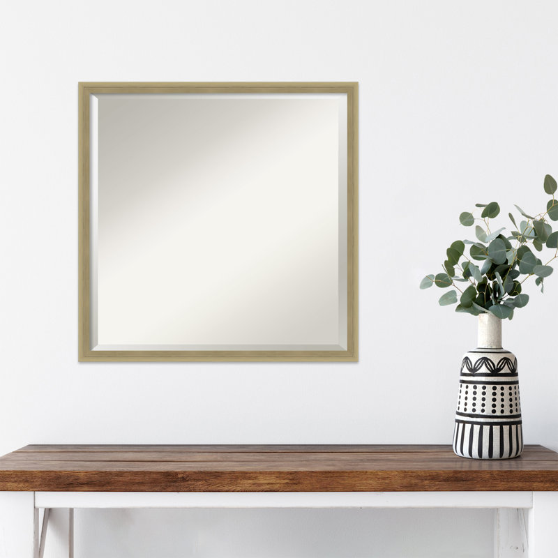 Mettawa Flat Wall Mirror, 17" x 21", Champagne