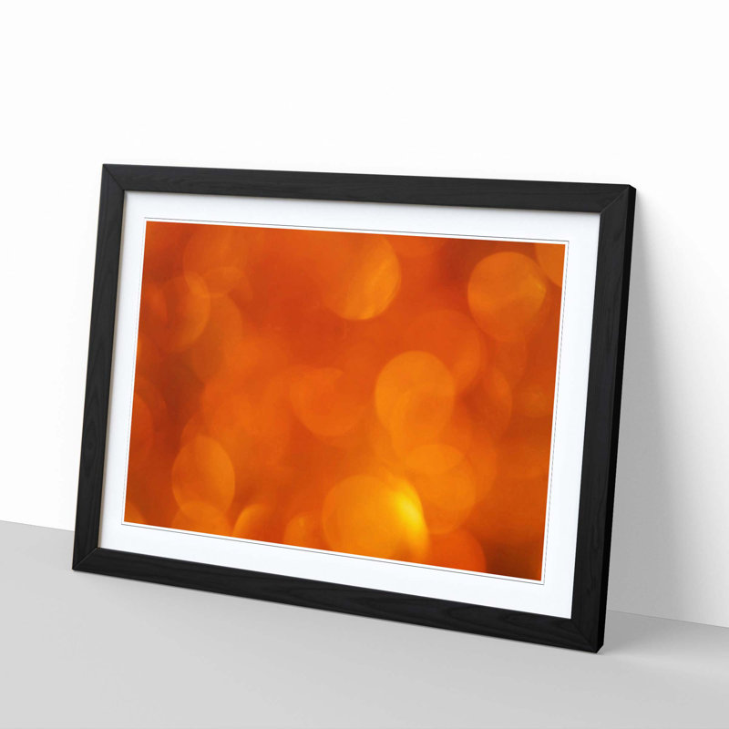 Orange Abstract 7 Framed - Framed Print, Black