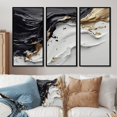 Abstract Perspective Of The Dark And The Light II - Transitional Framed Wall Art - Set Of 3