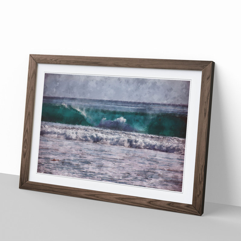 Ocean Wave - Framed Print, 48cm H x 65cm W x 2cm D, Walnut Framed