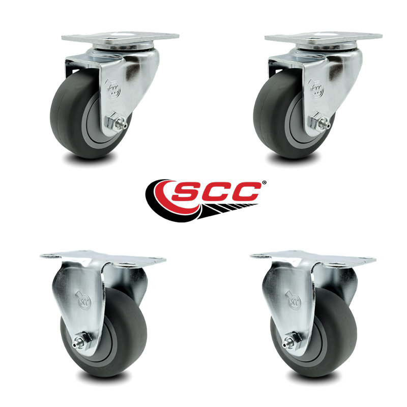4 Piece Thermoplastic Rubber Caster Set