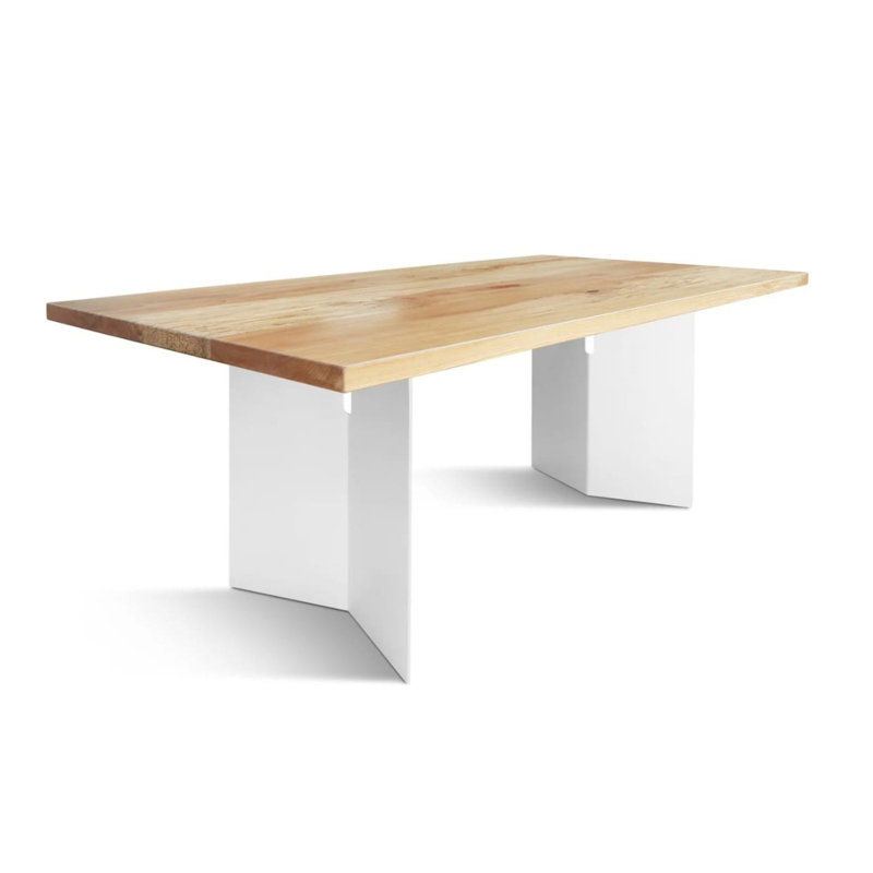 Stortford Rectangular Wood Top Dining Table with Steel Base