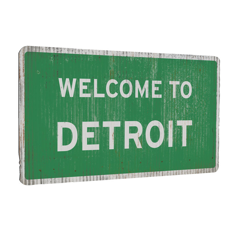 «Welcome To Detroit», impression sur métal